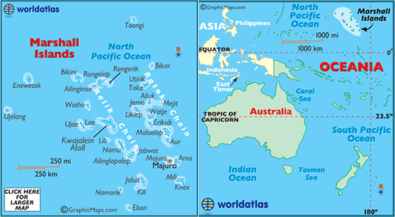Укажите острова расположенные в тихом океане. Маджуро Маршалловы острова на карте. Атолл бикини на карте. Остров бикини, Маршалловы острова.