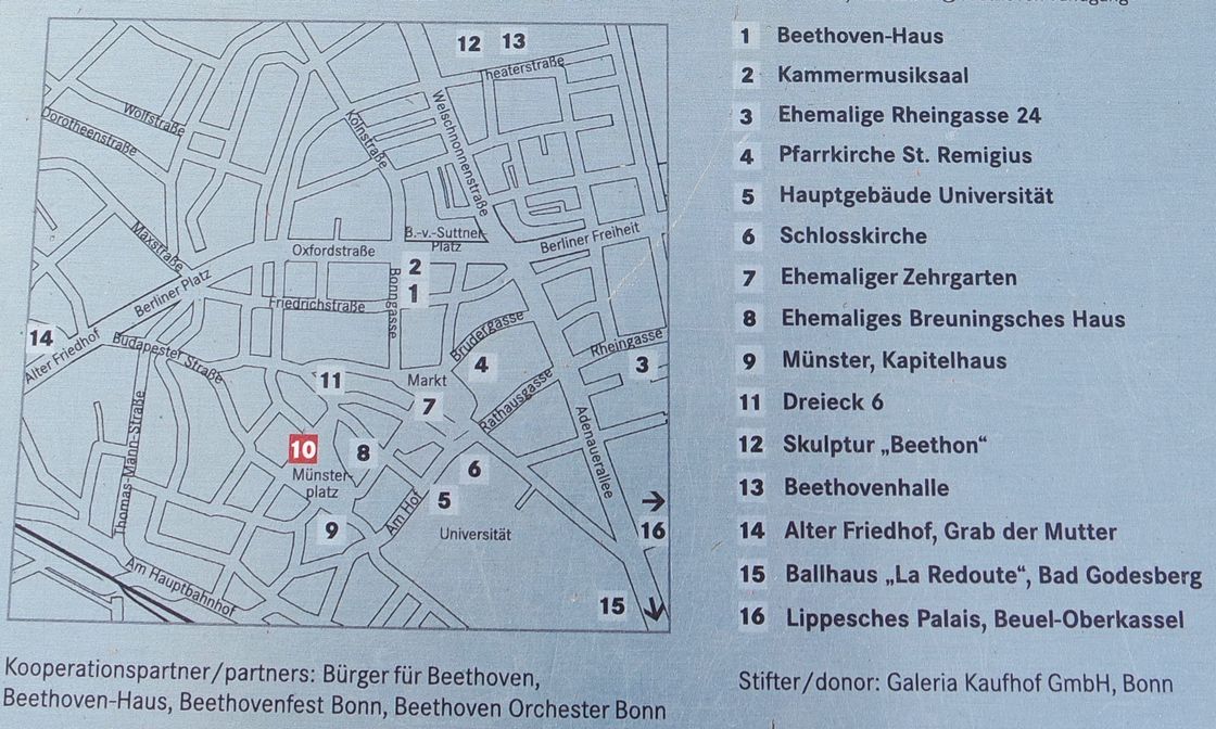 Карта памятных мест Бетховена