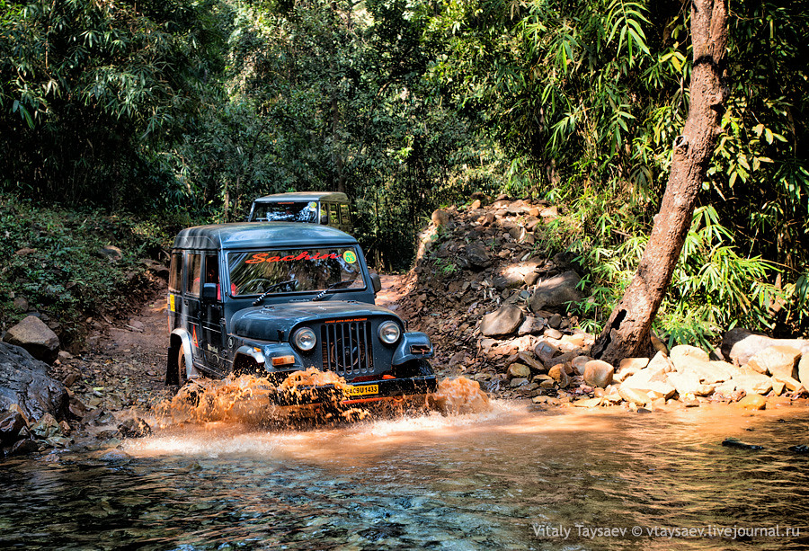 Jeep crossing river