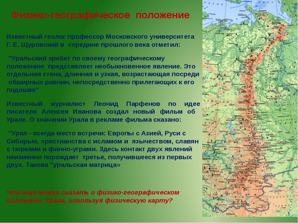 Как объяснить обширность территории. Географическое положение географическое положение. Географическое положение Западной части Урала. Физико-географические условия это. Географическое положение это в географии.