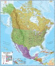 Honduras On a Large Wall Map of North America