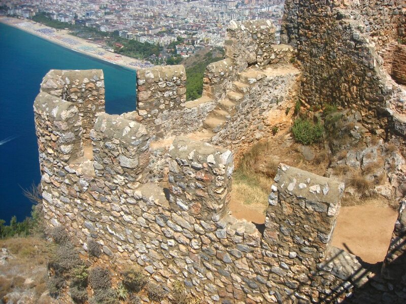 Ичкале, крепость в Аланьи, Турция, крепость на горе,