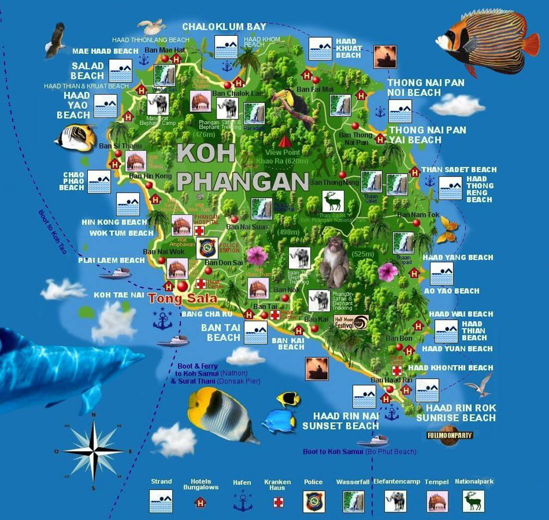 Карта острова Панган