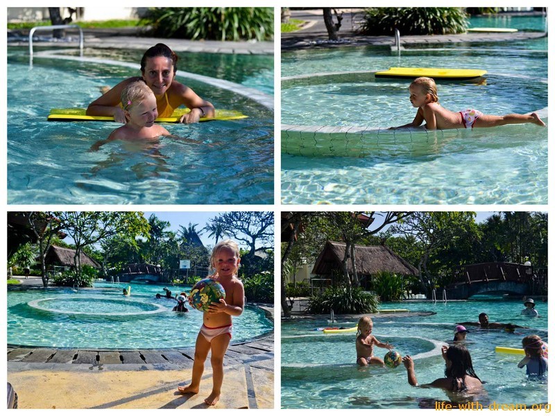 у бассейна в отеле Grand Mirage Resort Thallaso Bali