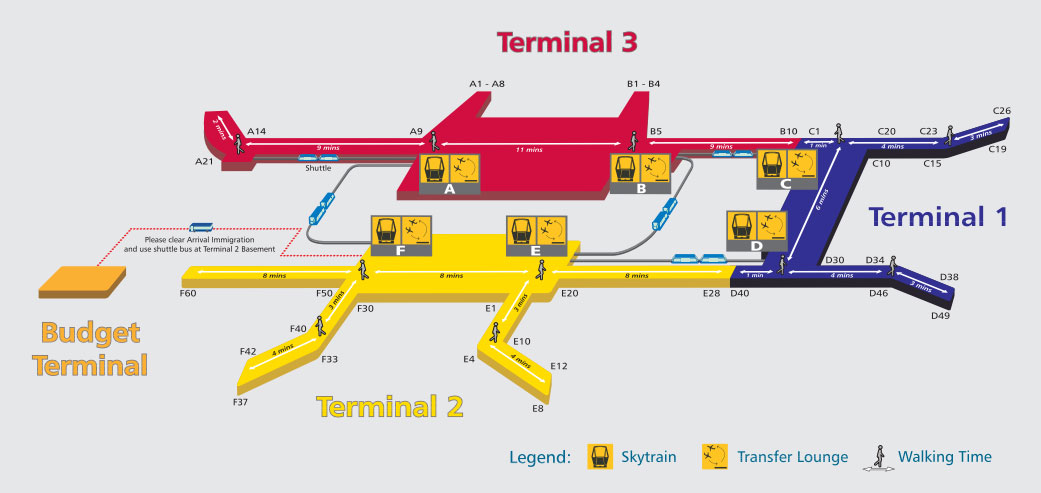 Схема аэропорта Сингапура