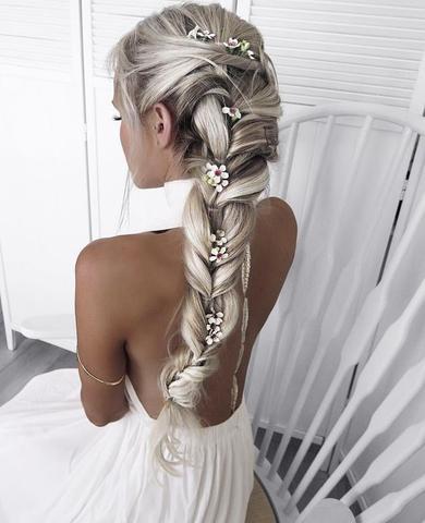 wedding flower braid