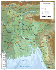 Mapa República Popular do Bangladesh