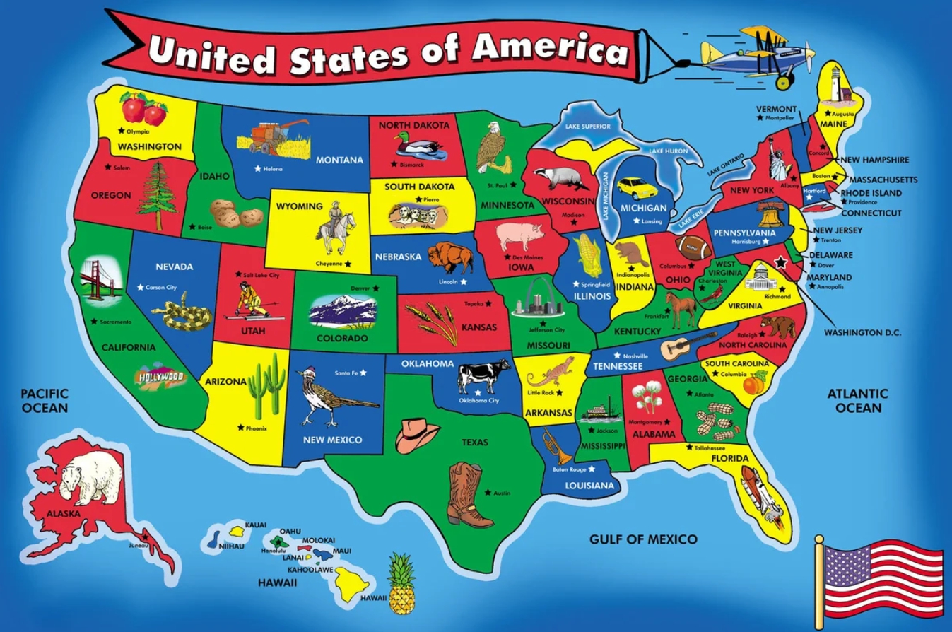 Карта штатов США