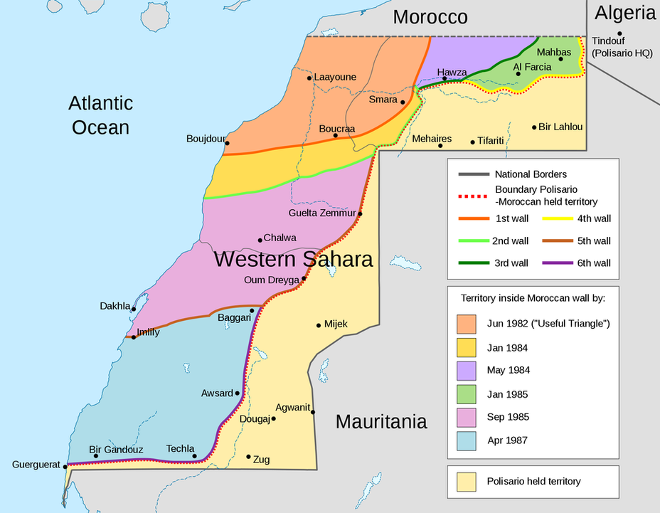 ​Этапы строительства Стены в Сахаре - Западная Сахара: страна за Стеной 