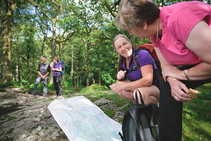 A volunteer leading a guided walk in the Lake District National Park
